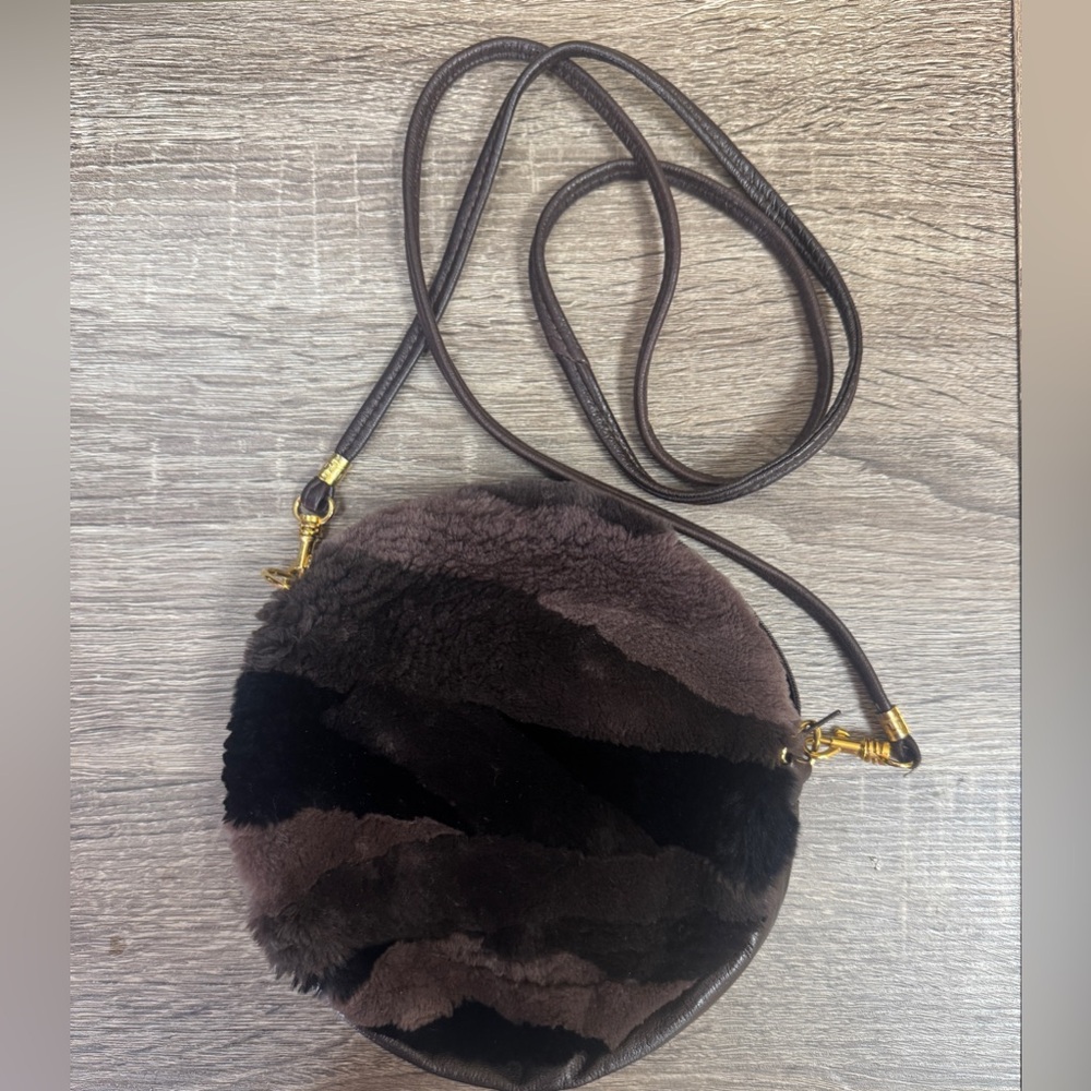 Paula Lishman sheared beaver fur crossbody bag